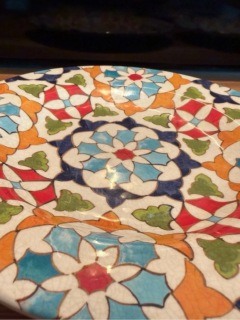 Williams Sonoma Iznik Tile Geo Indoor/Outdoor Melamine Salad Plates, S/4